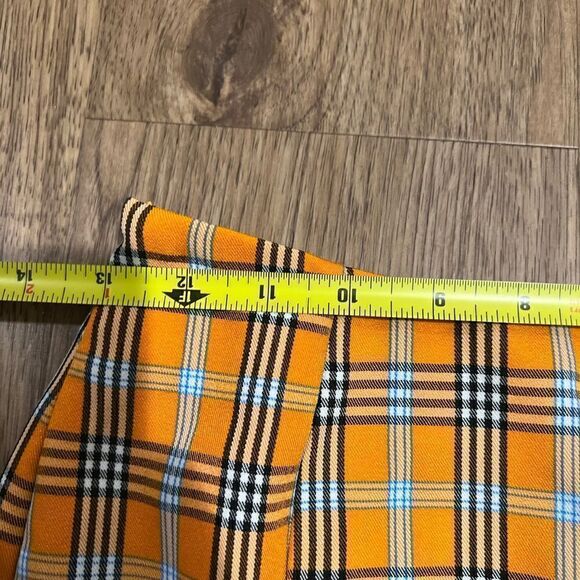 Shein Women's Plaid Skirt High Waist Split Front Zip Up Mini Bodycon Skirt - Picture 6 of 9